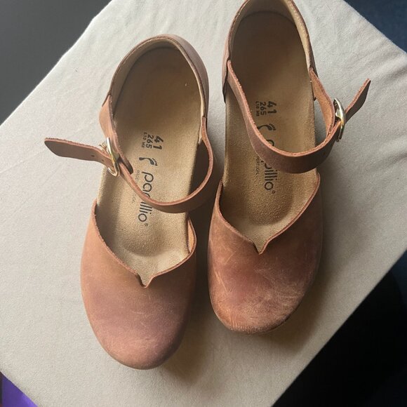 Birkenstock Papillio Mary Jane Wedges – Size 41, Cognac Leather, Suede Insole - Picture 3 of 6